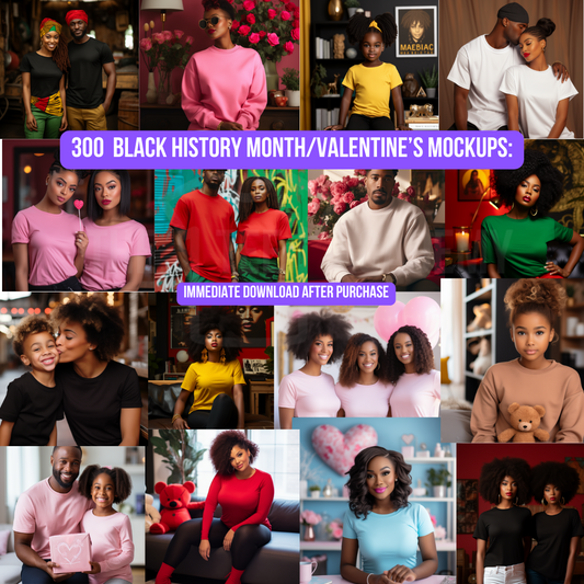 Black History Month/Valentine's Mockup Bundle: Melanin Focused