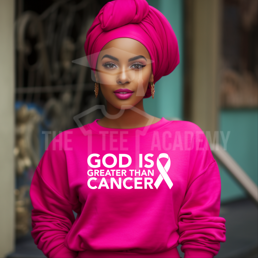 PRE ORDER: God Is Greater Than Cancer- Screen Print Transfer