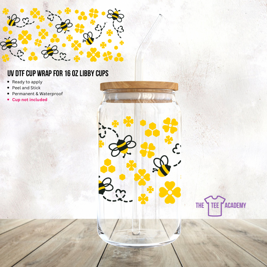 Bumble Bee- UV DTF cup wrap